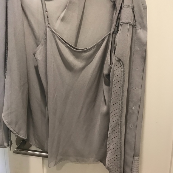 Byron Lars Loose Fitting Grey Sheer Blouse - Picture 7 of 13